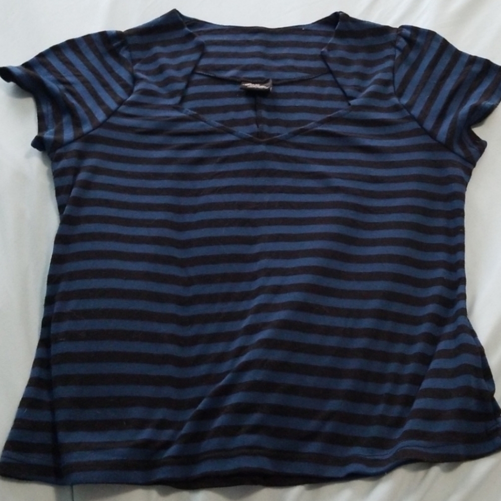Blue & Black Striped Shirt